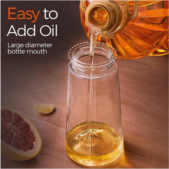 NEW Glass Olive Oil Sprayer w/ Stickers, 2 in 1 Oil Dispenser, Food Grade Bottle - Picture 6 of 15